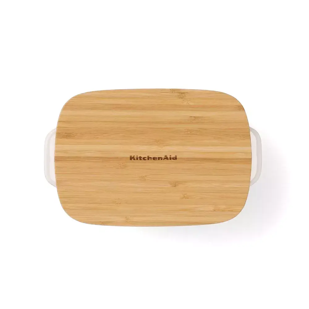 Форма для випічки з кришкою KitchenAid керамогранітна 24,1x15x6 см 0,9 л кремовий колір (CC006105-001) - фото 3