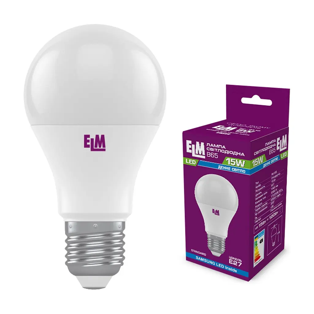Лампочка ELM B65 15W PA10S E27 6500K (18-0195) - фото 2
