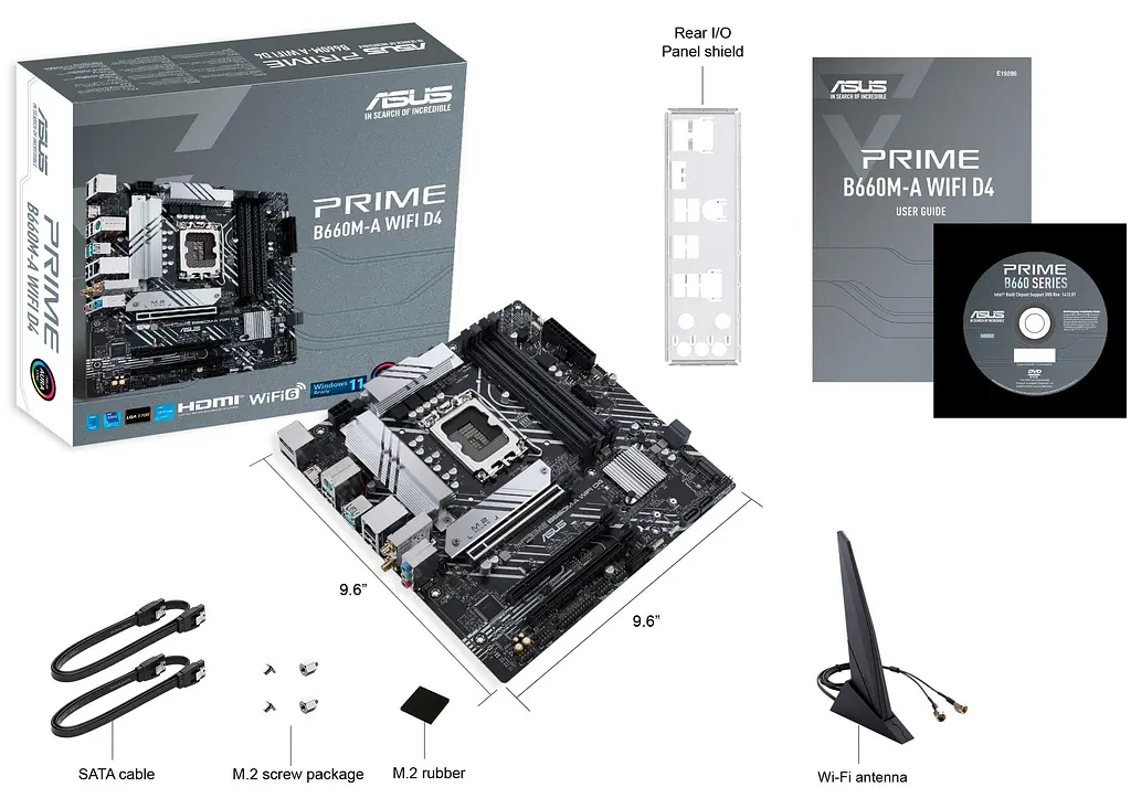 ASUS Материнська плата PRIME B660M-A WIFI D4 s1700 B660 4xDDR4 M.2 HDMI DP Wi-Fi BT mATX - фото 2