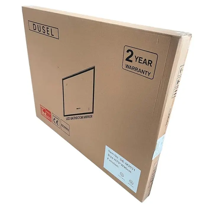 Дзеркало Dusel Led DE-M0065D Silver 80x65 см сенсорне включення + + підігрів+ годинник/темп, Сірий - фото 3