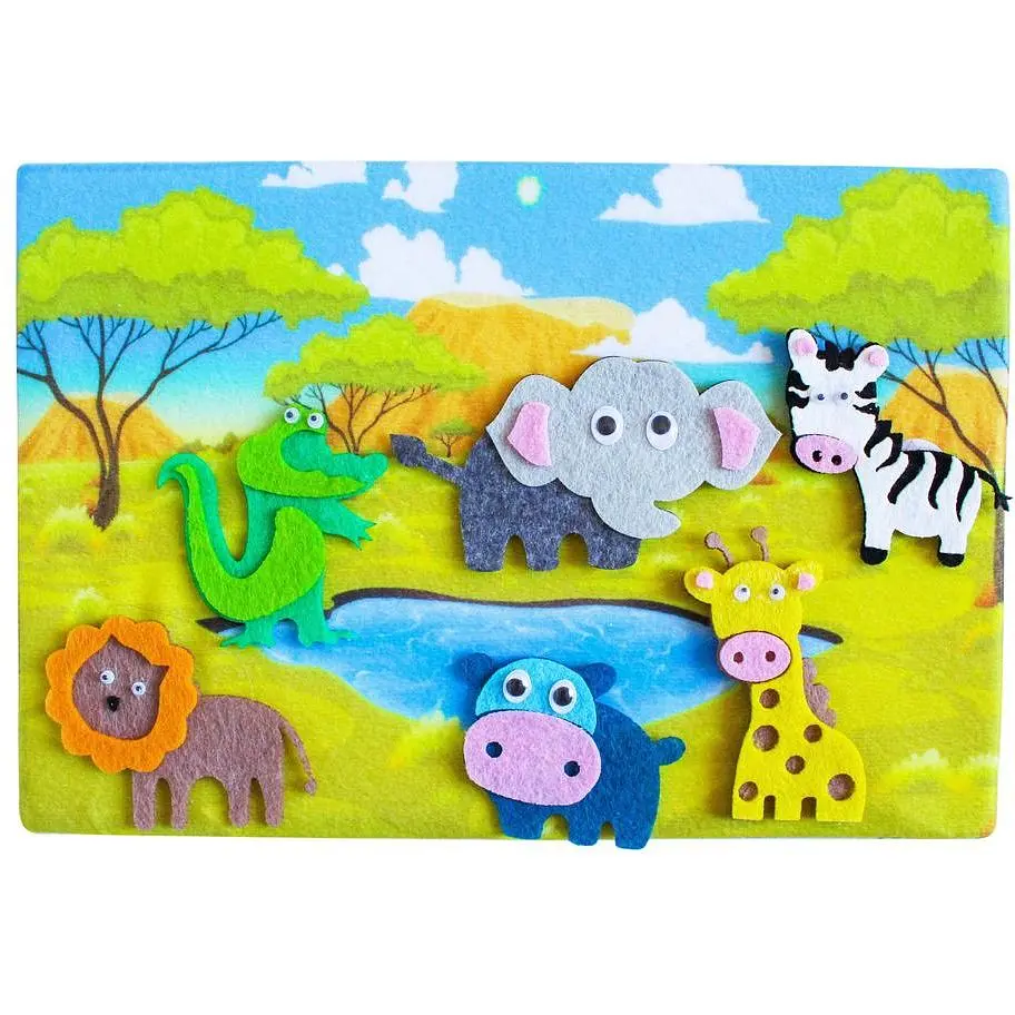 Развивающая игра из фетра Умняшка, Дикие животные, 180х270 мм (ПФ-001) - фото 2