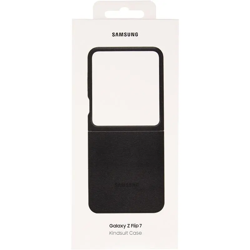 Кожаный чехол Leather Case (AAA) для Samsung Galaxy Z Flip7 Black - фото 5