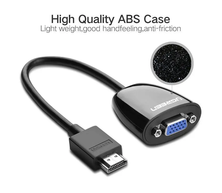 Конвертер-адаптер Ugreen MM105 HDMI to VGA Converter Black (40253) - фото 8