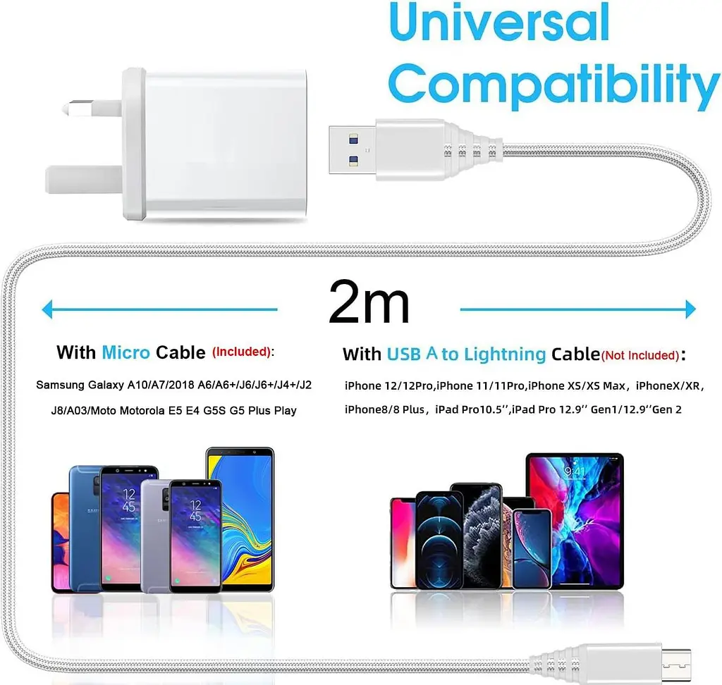 Зарядний адаптер 18W QC3.0 з кабелем Micro USB 2 м для Samsung, Huawei та Motorola - фото 3