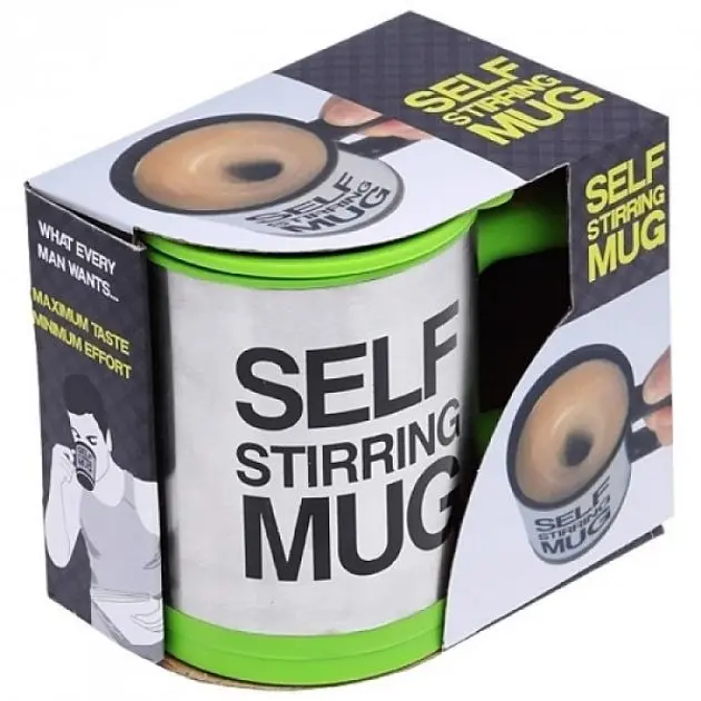 Чашка кухоль мішалка автоматична з вентилятором 400мл Self Stirring Mug зелена - фото 5