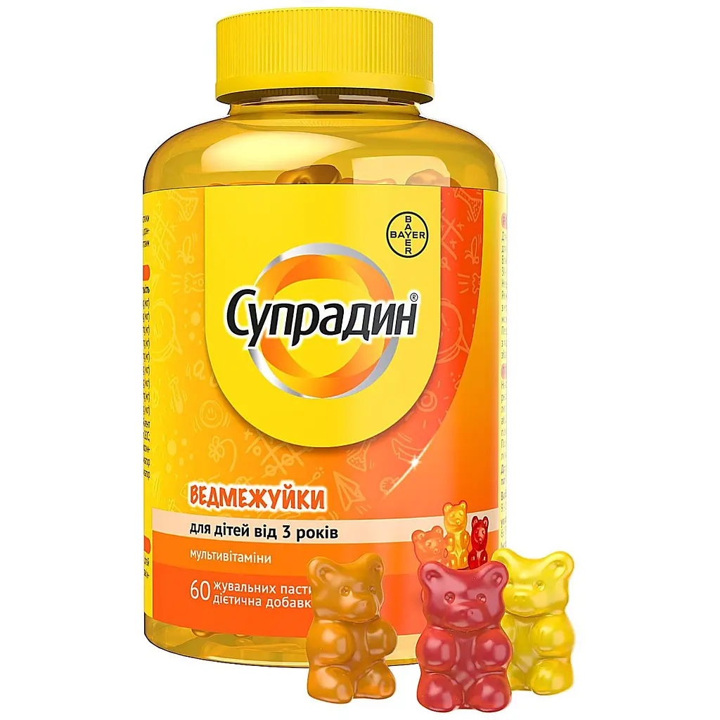 Вітамінний комплекс для дітей Супрадин Ведмежуйки пастилки жувальні №60 - фото 3