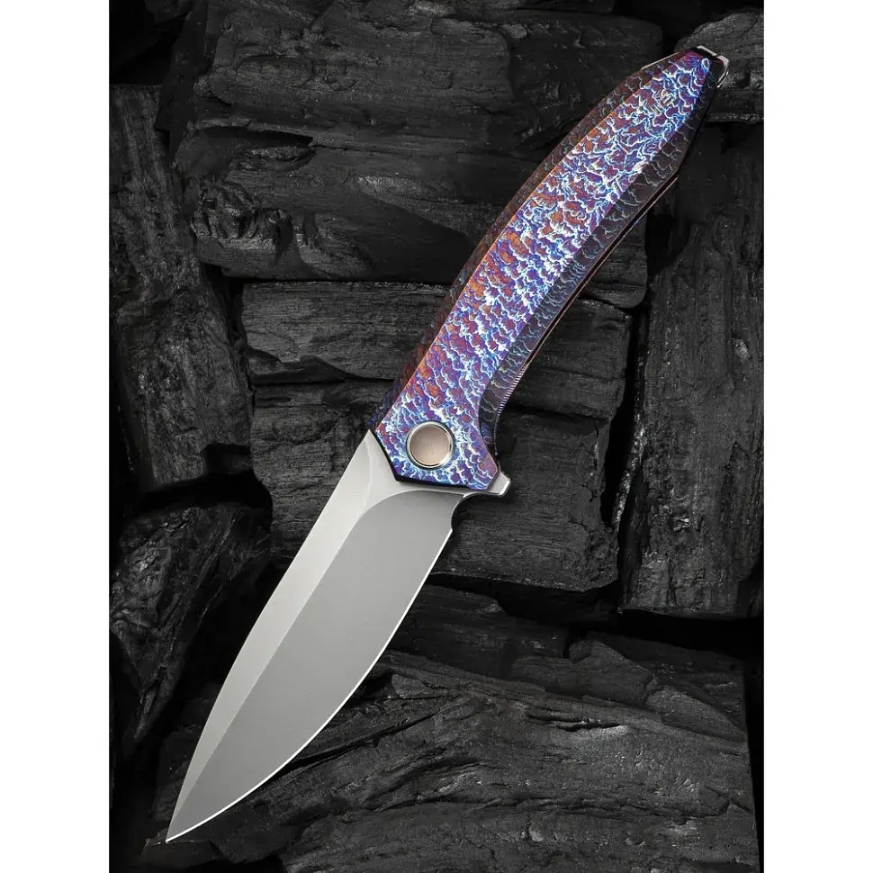 Ніж Weknife Acuminal, Rainbow Titanium, Stonewash (WE23070-4) - фото 10
