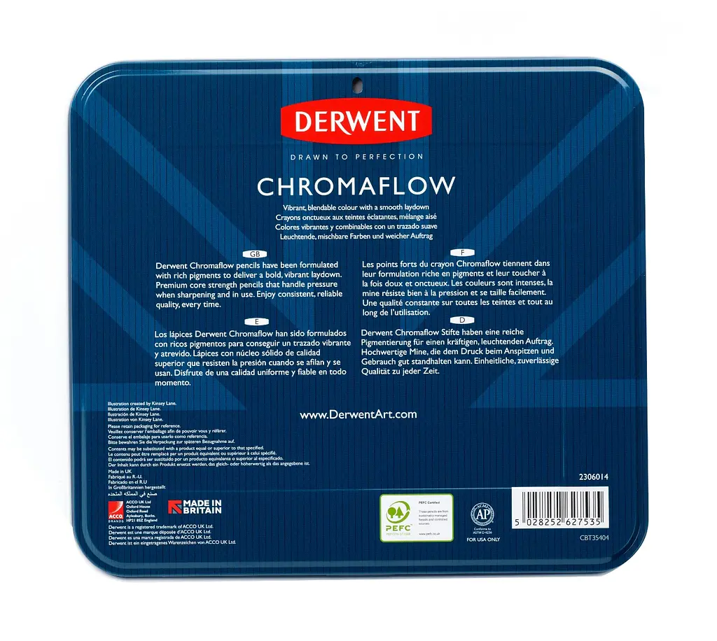 Набір кольорових олівців Chromaflow 72 шт. мет. коробка Derwent (5028252627535) - фото 7