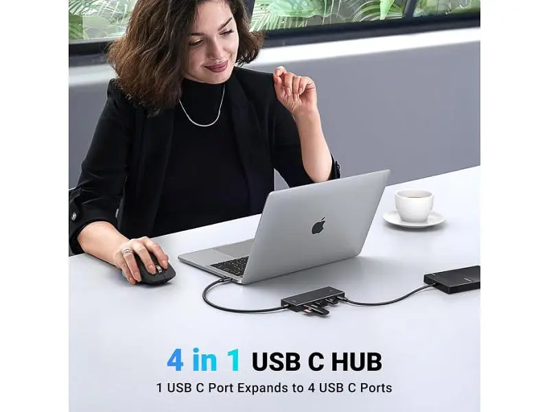 USB-хаб UGREEN CM806 USB-C to 4xUSB-C 3.2 Gen2 Black (35584) - фото 8