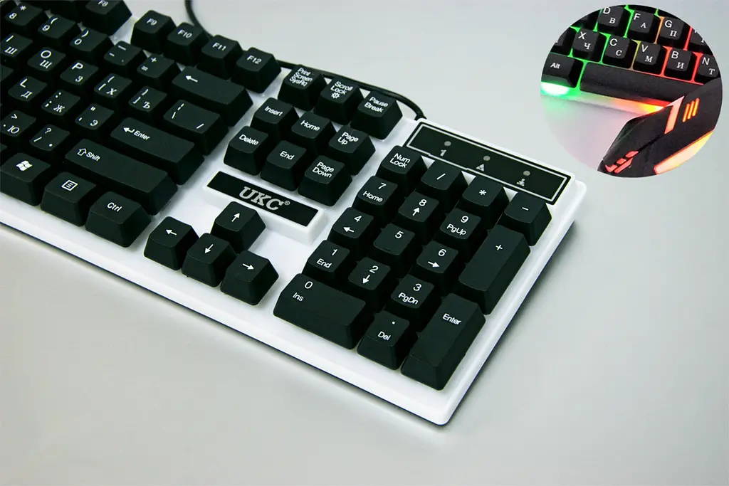Компьютерная клавиатура с подсветкой геймерская UKC M416 ART-5559 Combo Gamer игровая клавиатура с мышкой (ST) - фото 3
