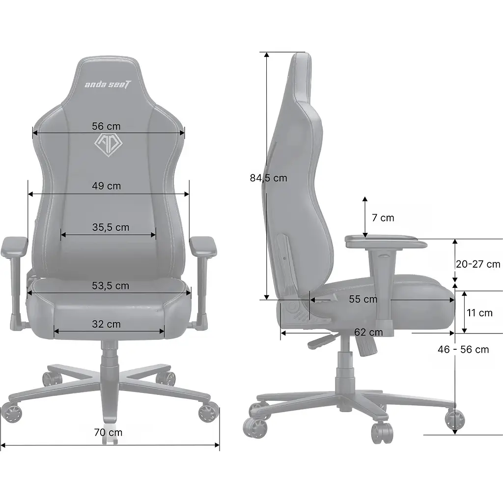Геймерское кресло Anda Seat Novis XL Fabric Black (AD23-XL-01-B-F) [148710] - фото 7
