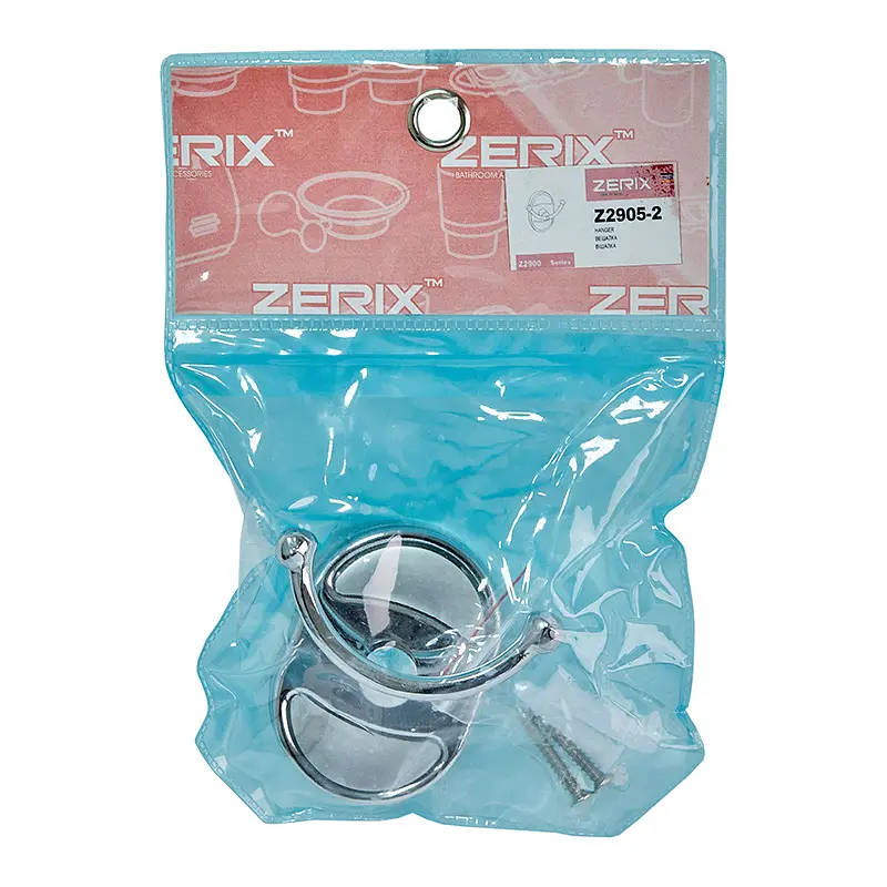 Крючок двойной Zerix Z2905-2 ZX0278, Хром - фото 2