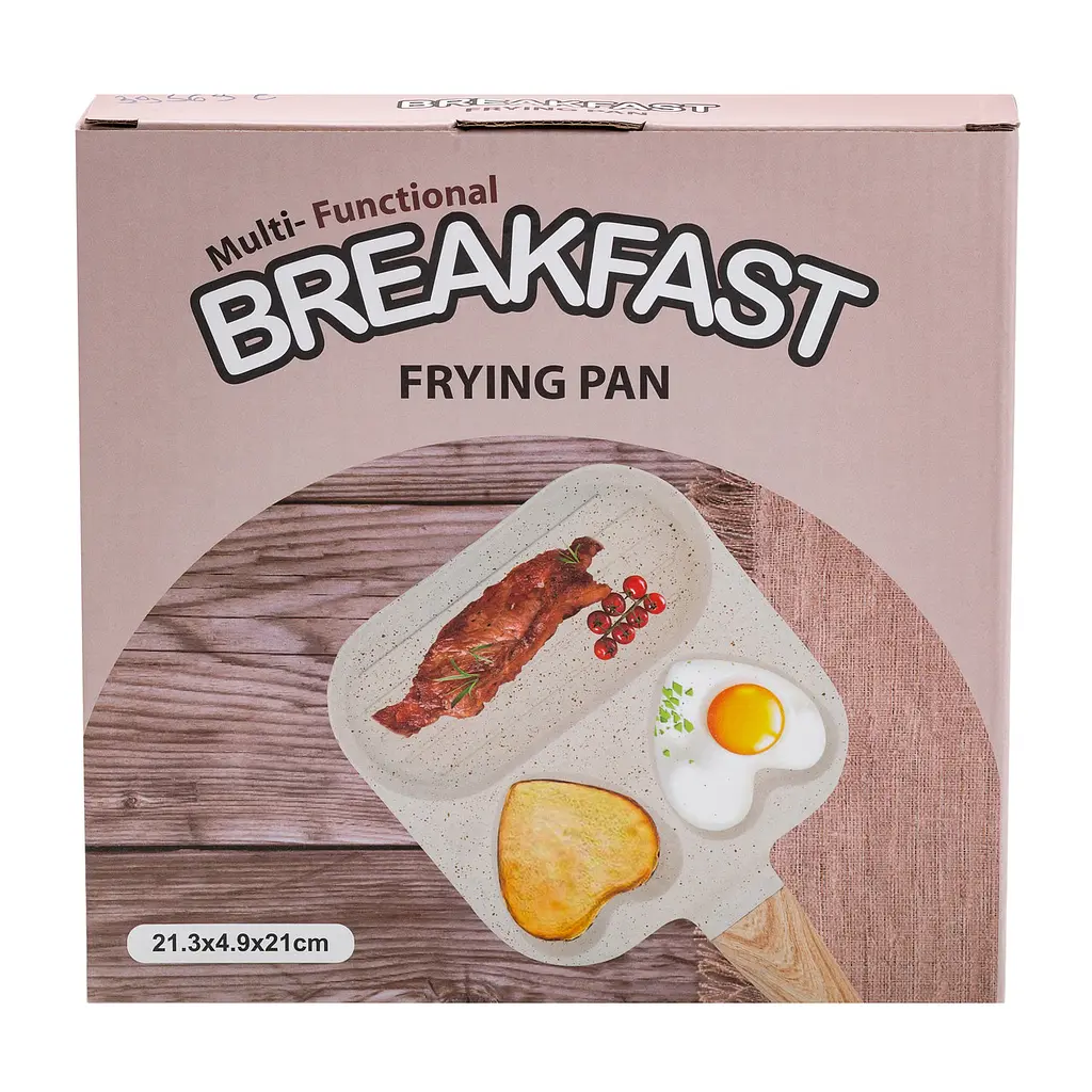 Сковорода для сніданку алюмінієва 18,3*18*2 см, бежевий Breakfast HP39569W - фото 16