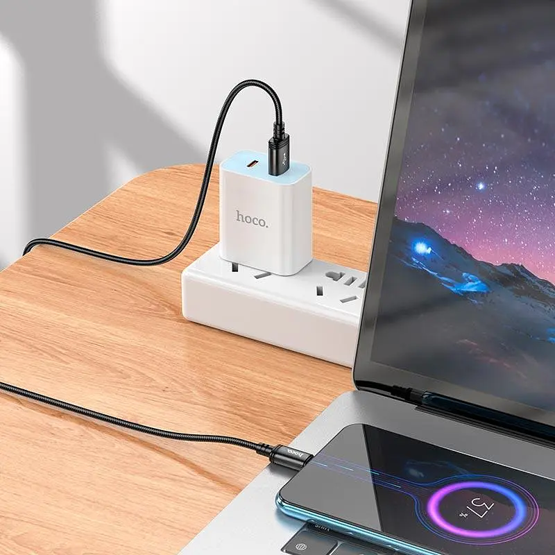 Кабель HOCO X91 Micro-USB Radiance charging data cable 3m чорний - фото 6