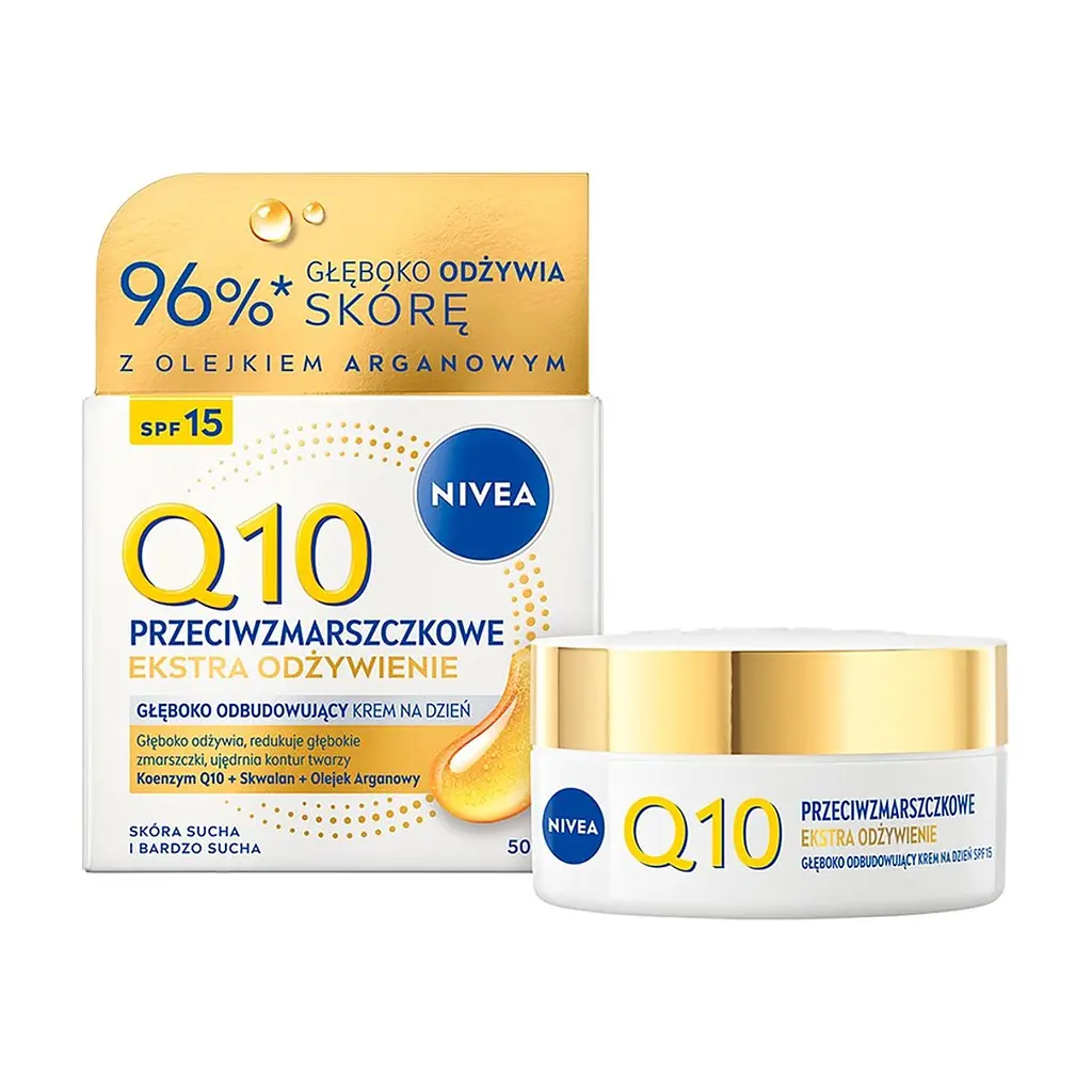 Крем для обличчя Nivea Q10 Anti-Wrinkle Extra Nourish Restoring Day Care SPF15 50 мл (5900017100722)