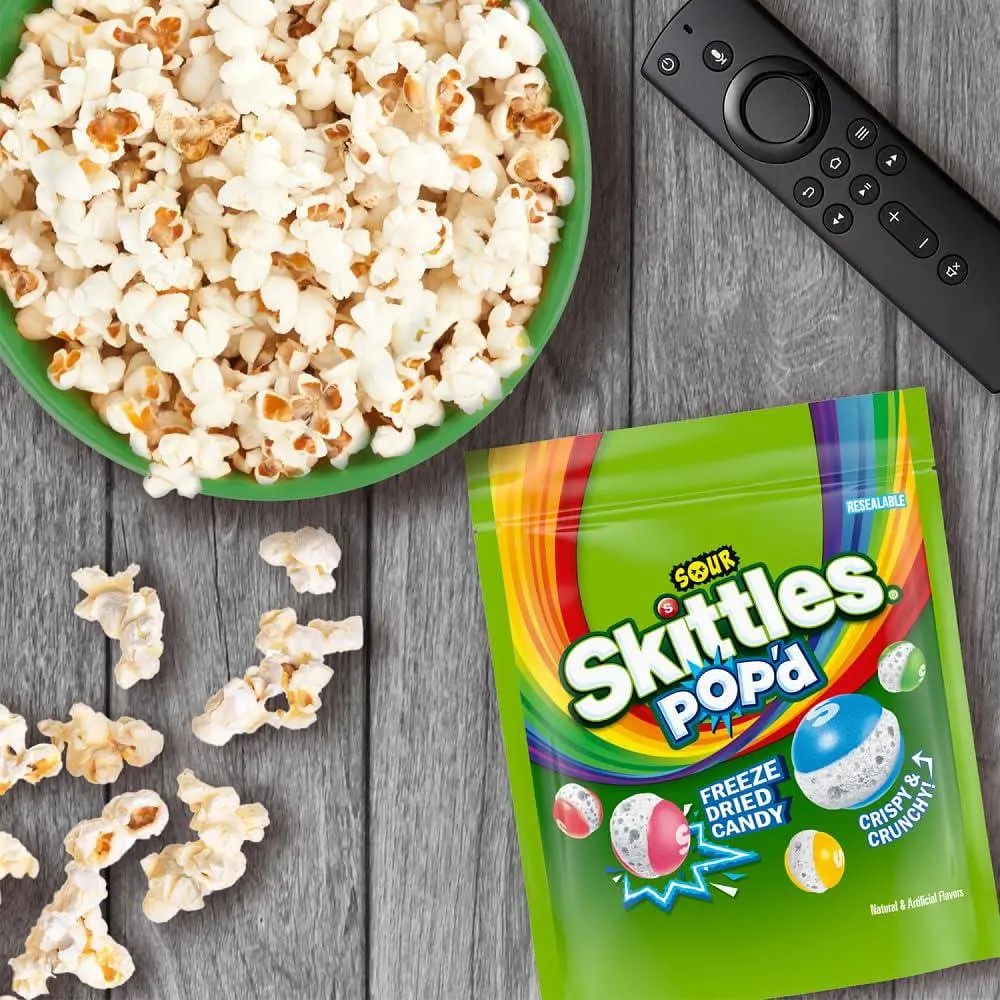 Кислі цукерки Skittles Pop'd Sour Freeze Dried Candy 156г - фото 2