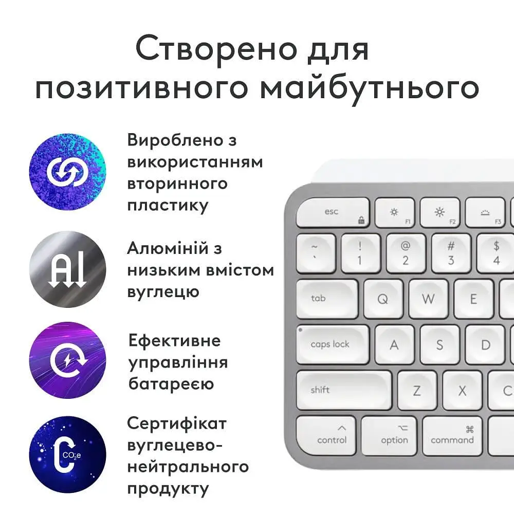 Клавиатура Logitech MX Keys S for Mac Wireless Pale Grey (920-011638) - фото 9