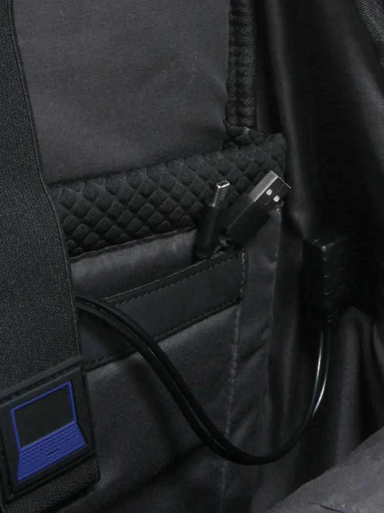 Рюкзак Snowball 22105 поліестер водонепроникний USB-порт відділення для ноутбука Чорний - фото 4