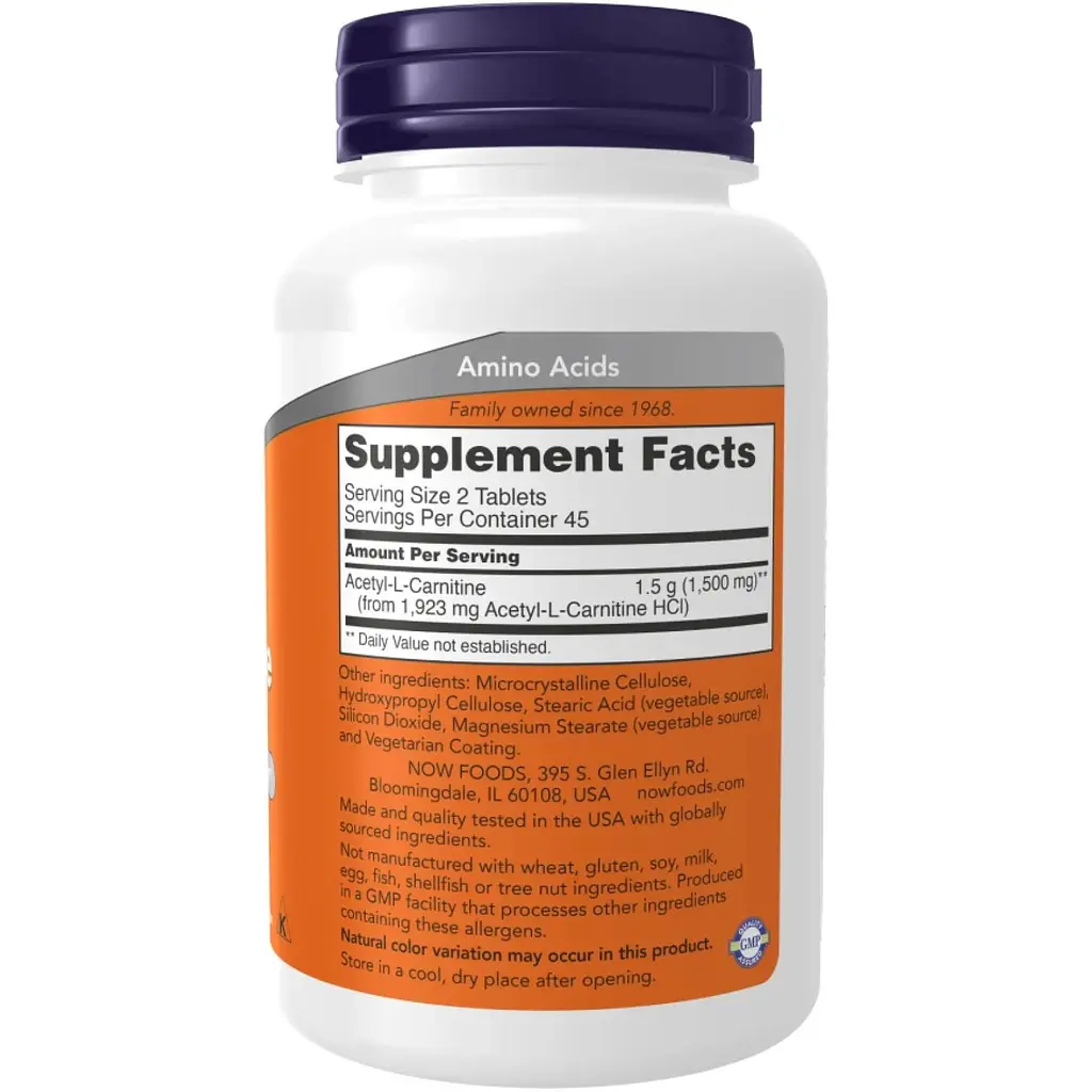 Жиросжигатель Now Foods Acetyl L-Carnitine 750 мг 90 таблеток - фото 2