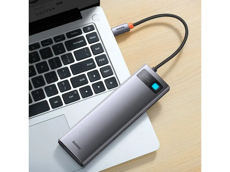 USB-хаб BASEUS Metal Gleam Series 12-in-1 Type-C Gray (WKWG020213) - фото 3