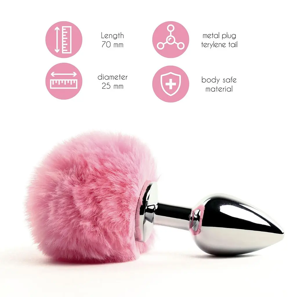 Анальна пробка FeelzToys - Bunny Tails Butt Plug Pink - фото 2