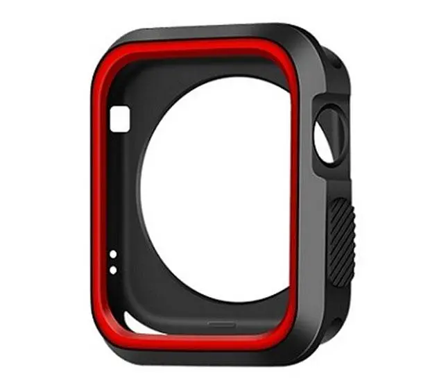 Силиконовый защитный корпус Primo для Apple Watch 38 мм Black/Red - фото 3