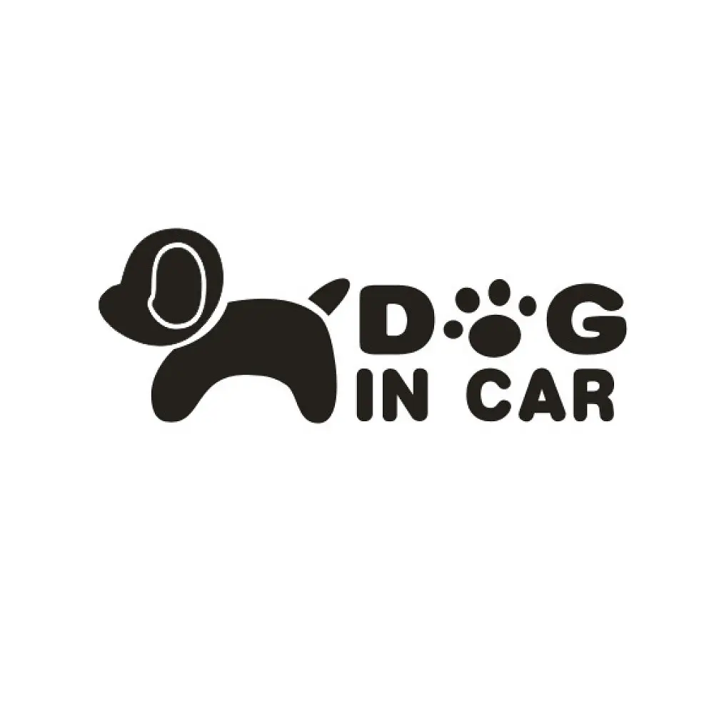 Наклейка в авто Dog in car DS512247 19 х 7 см Чорний
