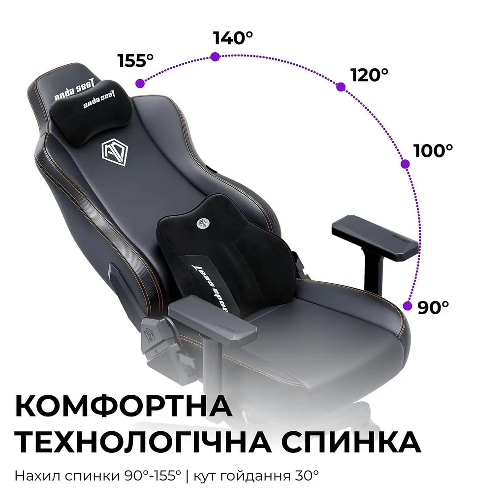 Ігрове крісло Anda Seat Novis Plus Fabric Grey Size XL (AD23YC-XL-01-G-F-G04) - фото 13