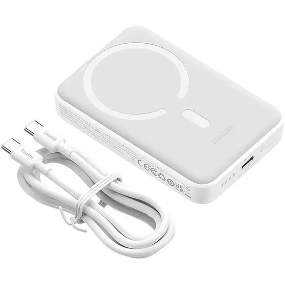 Зовнішній акумулятор Baseus Magnetic Mini 30W 10000mAh White [PPCX110202] [106693] - фото 3