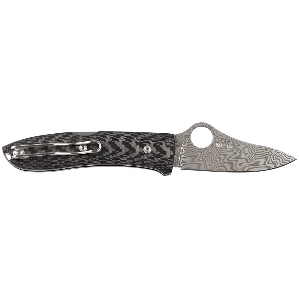 Ніж Spyderco SpyOpera Carbon Fiber Damasteel Thor - фото 2