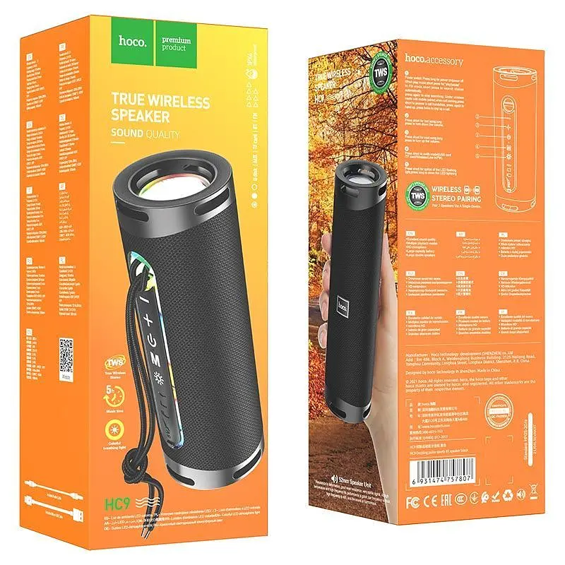 Портативна акустика Hoco Portable Speaker HC9 Dazzling Pulse Sports (Black) [68023] - фото 3