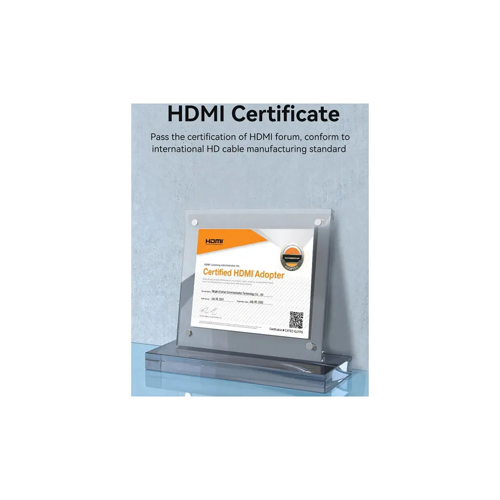Кабель мультимедійний HDMI M to HDMI M 8.0m V2.0 4K60Hz aluminum alloy blue Vention (ALHSK) - фото 8