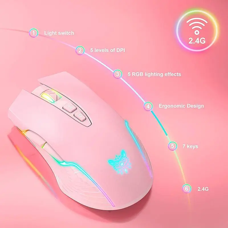 Компьютерная мышка Onikuma CW15 RGB подсветка 3600 DPI для ПК и ноутбука - фото 3