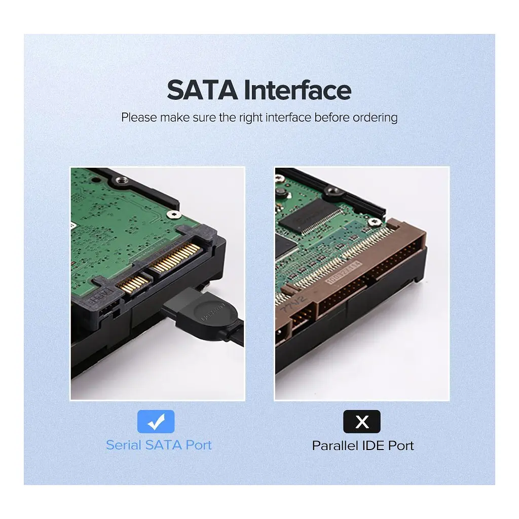 Кабель для передачі даних SATA 3 Data Cable 0.5m 90° corner US217 Black Ugreen (30797) - фото 7