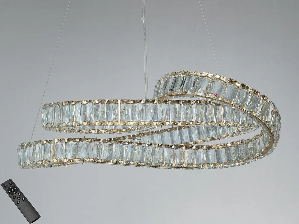 Елегантна підвісна LED-люстра для залу Diasha D8816/600G, золото, 85W, 4675 lm - фото 2