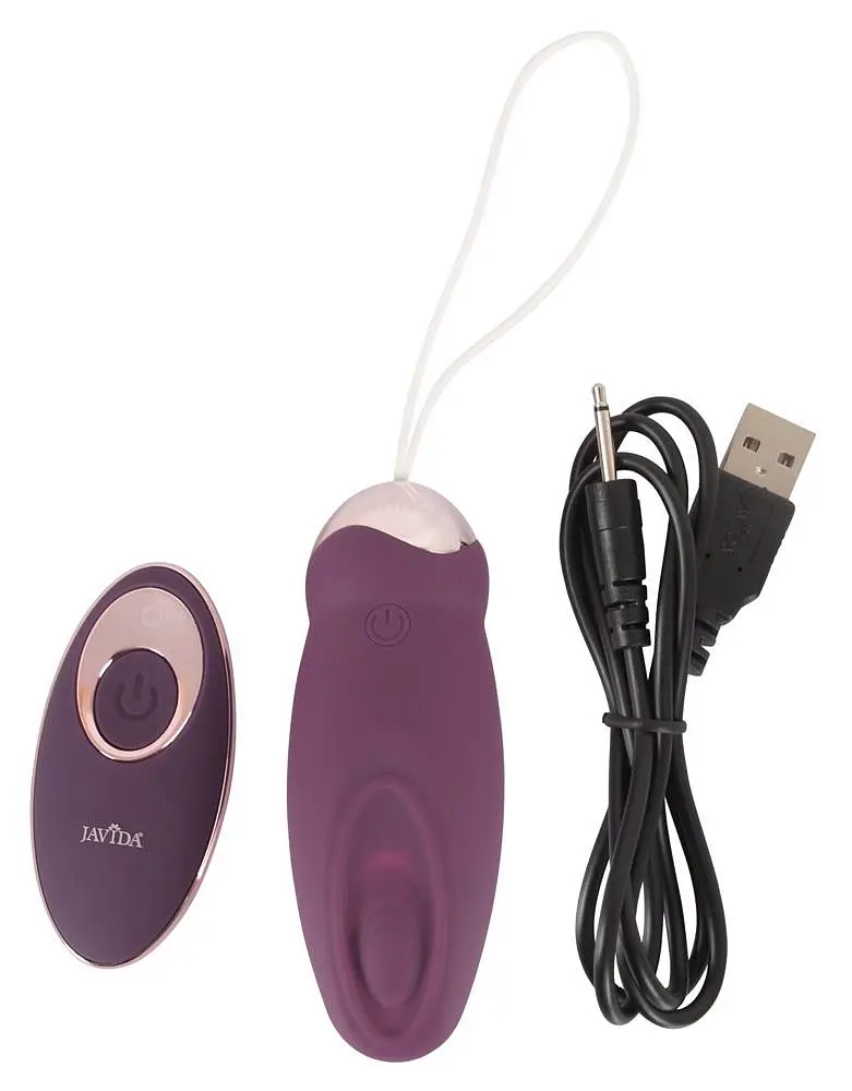 Віброяйце Javida RC Knocking Love Ball 17.5 см фіолетовий - фото 7