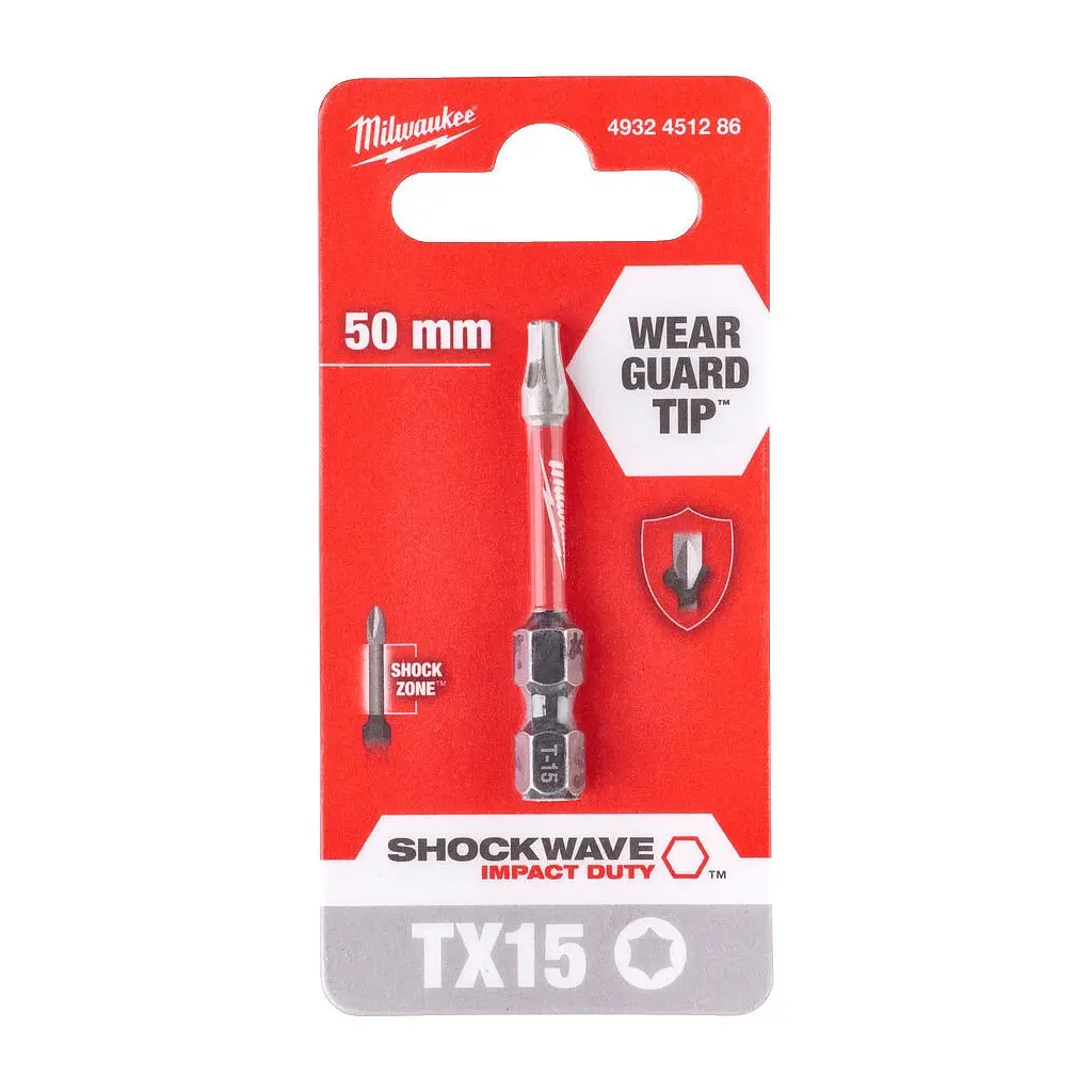 Біта для шуруповерта Milwaukee Shockwave TX15, 50 мм 1 шт. (4932451286) - фото 3