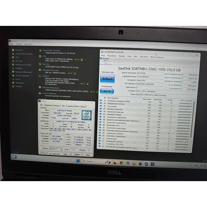 Ноутбук Dell precision 3520 15.6 1920x1080 I7 7700HQ 4/8 NVidia p620-2 gb 16/512. Refurbished - фото 6