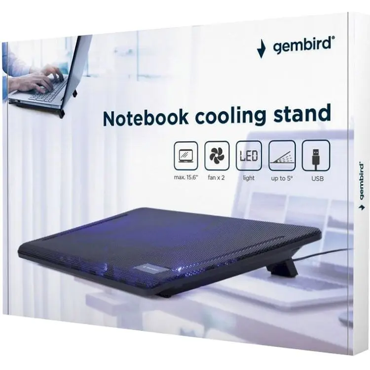 Підставка для ноутбука Gembird NBS-2F15-01 чорна - фото 5