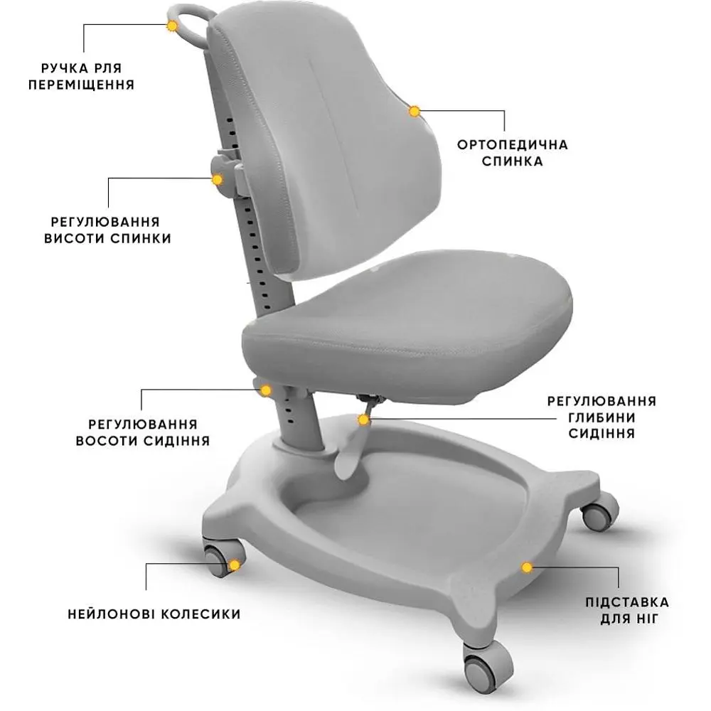 Дитяче крісло ErgoKids GT Y-402 ortopedic grey - фото 3