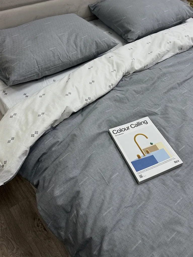 Комплект наволочок Ecotton 50х70 см із сатину 2 шт сірого кольору (25349) - фото 4