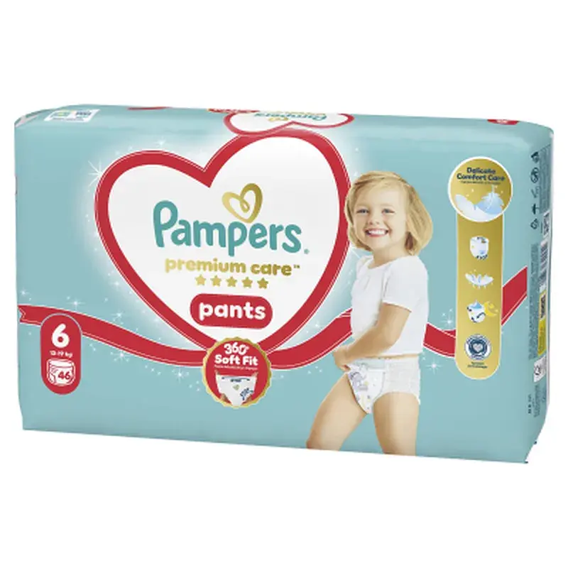 Підгузки Pampers Premium Care Pants Розмір 6 (13-18 кг) 46 шт (8006530320054) - фото 2
