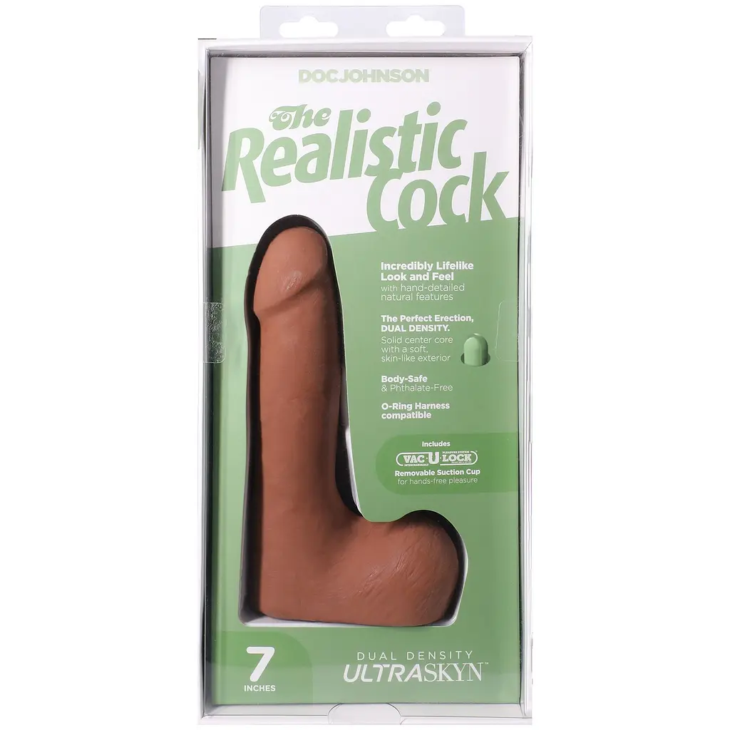 Фалоімітатор Doc Johnson The Realistic Cock ULTRASKYN 7 Inch with Balls, 17.8 см - фото 10