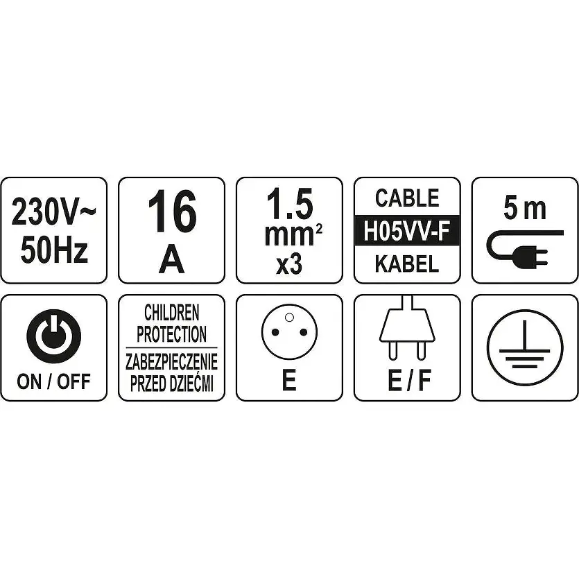 Подовжувач мережевий Sthor 5 м 4 гнізд і вмикач 3-жильний 1.5 мм² з заземленням білий (72355) - фото 5