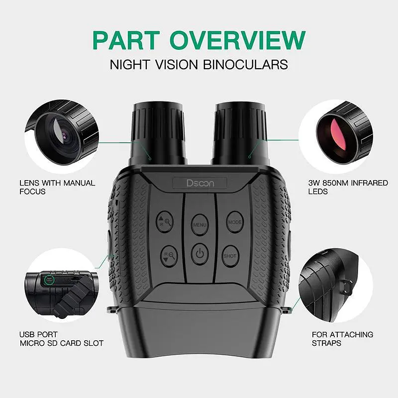 Бинокль ночного видения Dsoon Night Vision NV3182 (до 300м в темноте) - фото 5