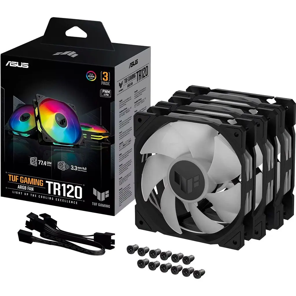 Комплект вентиляторів ASUS TUF Gaming 120мм TR120 ARGB Triple Pack Black (90DA0090-B09020) - фото 9