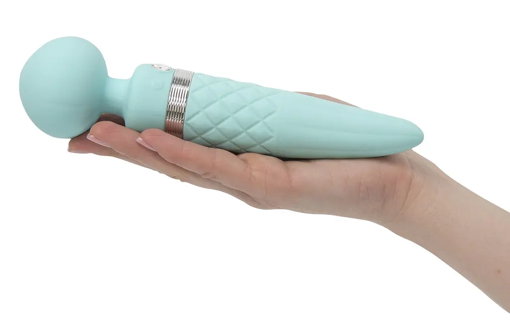 Вібромасажер 2в1 PILLOW TALK - Sultry Teal, класичний масажер і вібратор з ротацією, підігрів - фото 7