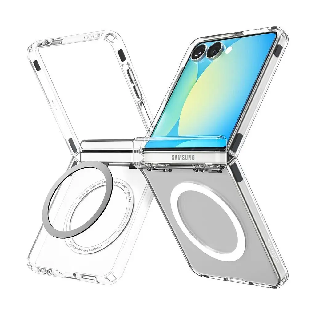 Чехол Spigen Ultra Hybrid Pro MagSafe для Samsung Galaxy Flip 7 Clear White (ACS09559) + защитное стекло - фото 2