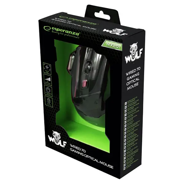 Миша Esperanza MX201 Wolf USB Black/Red (EGM201R) - фото 4