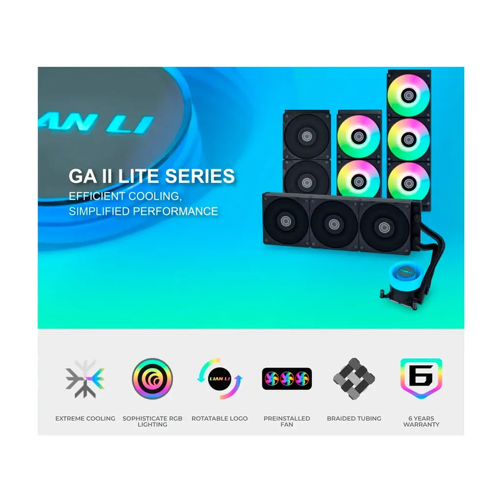 Система рідинного охолодження Lian Li GA II Lite 240R, Black (G89.GA2L24RB.00) - фото 4
